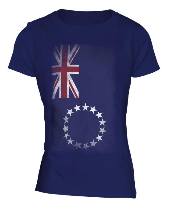 Cook Islands Faded Flag Ladies T-Shirt