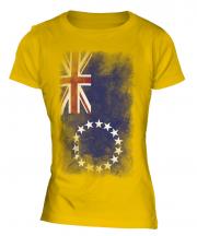 Cook Islands Faded Flag Ladies T-Shirt