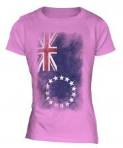 Cook Islands Faded Flag Ladies T-Shirt