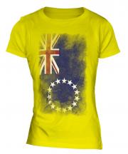 Cook Islands Faded Flag Ladies T-Shirt