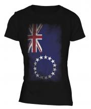 Cook Islands Faded Flag Ladies T-Shirt