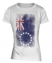 Cook Islands Faded Flag Ladies T-Shirt