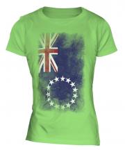 Cook Islands Faded Flag Ladies T-Shirt