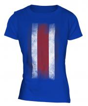 Costa Rica Faded Flag Ladies T-Shirt