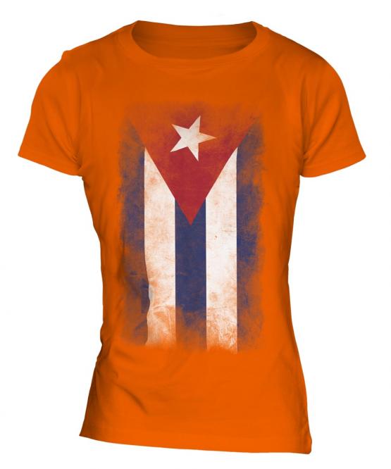 Cuba Faded Flag Ladies T-Shirt