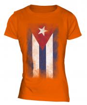 Cuba Faded Flag Ladies T-Shirt