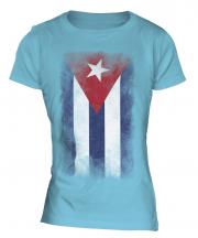Cuba Faded Flag Ladies T-Shirt