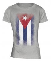 Cuba Faded Flag Ladies T-Shirt