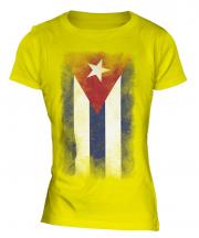 Cuba Faded Flag Ladies T-Shirt