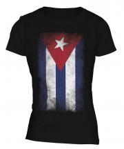Cuba Faded Flag Ladies T-Shirt