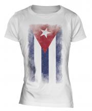 Cuba Faded Flag Ladies T-Shirt