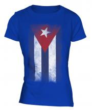 Cuba Faded Flag Ladies T-Shirt