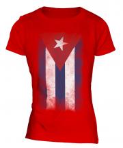 Cuba Faded Flag Ladies T-Shirt