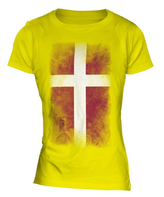 Denmark Faded Flag Ladies T-Shirt