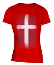 Denmark Faded Flag Ladies T-Shirt
