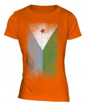 Djibouti Faded Flag Ladies T-Shirt