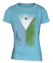 Djibouti Faded Flag Ladies T-Shirt