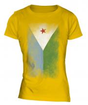 Djibouti Faded Flag Ladies T-Shirt