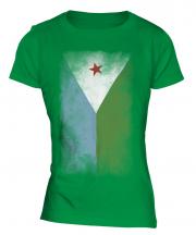 Djibouti Faded Flag Ladies T-Shirt