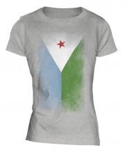 Djibouti Faded Flag Ladies T-Shirt