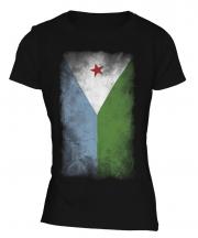 Djibouti Faded Flag Ladies T-Shirt
