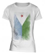 Djibouti Faded Flag Ladies T-Shirt