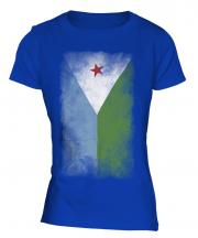 Djibouti Faded Flag Ladies T-Shirt