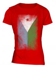 Djibouti Faded Flag Ladies T-Shirt