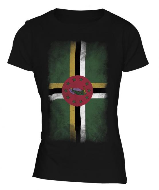 Dominica Faded Flag Ladies T-Shirt