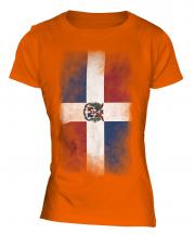 Dominican Republic Faded Flag Ladies T-Shirt
