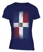 Dominican Republic Faded Flag Ladies T-Shirt
