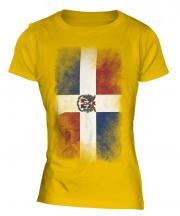 Dominican Republic Faded Flag Ladies T-Shirt