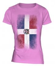 Dominican Republic Faded Flag Ladies T-Shirt