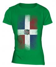 Dominican Republic Faded Flag Ladies T-Shirt