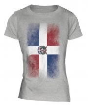 Dominican Republic Faded Flag Ladies T-Shirt