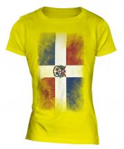 Dominican Republic Faded Flag Ladies T-Shirt