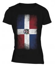 Dominican Republic Faded Flag Ladies T-Shirt
