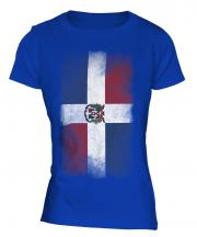 Dominican Republic Faded Flag Ladies T-Shirt