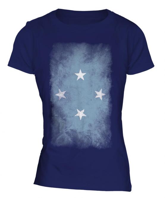 Micronesia Faded Flag Ladies T-Shirt