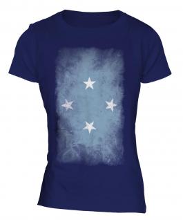 Micronesia Faded Flag Ladies T-Shirt