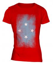 Micronesia Faded Flag Ladies T-Shirt
