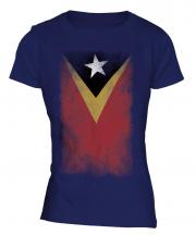 East Timor Faded Flag Ladies T-Shirt