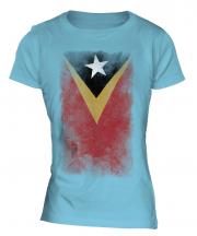 East Timor Faded Flag Ladies T-Shirt