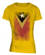 East Timor Faded Flag Ladies T-Shirt