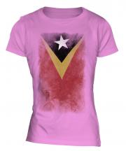 East Timor Faded Flag Ladies T-Shirt