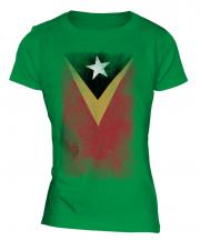 East Timor Faded Flag Ladies T-Shirt