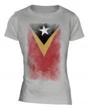 East Timor Faded Flag Ladies T-Shirt