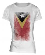 East Timor Faded Flag Ladies T-Shirt