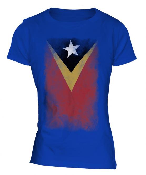 East Timor Faded Flag Ladies T-Shirt