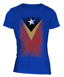 East Timor Faded Flag Ladies T-Shirt